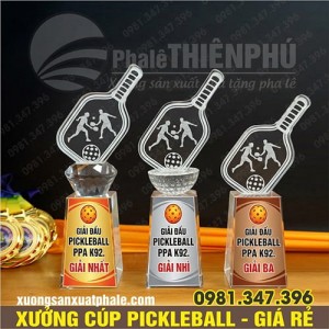 Bộ Cúp Pickleball Pha Lê Đế Đúc