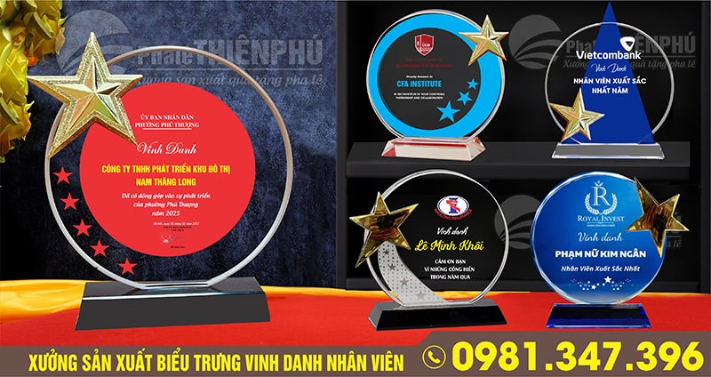 biểu trưng vinh danh nhân viên cuối năm hình tròn