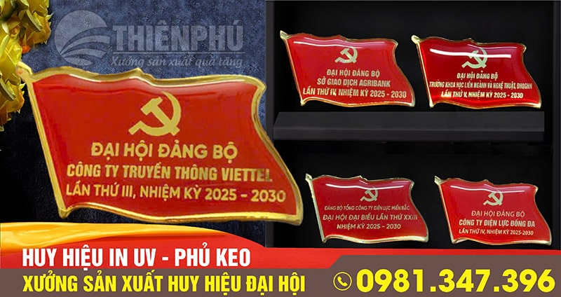 Huy hiệu đại hội in UV