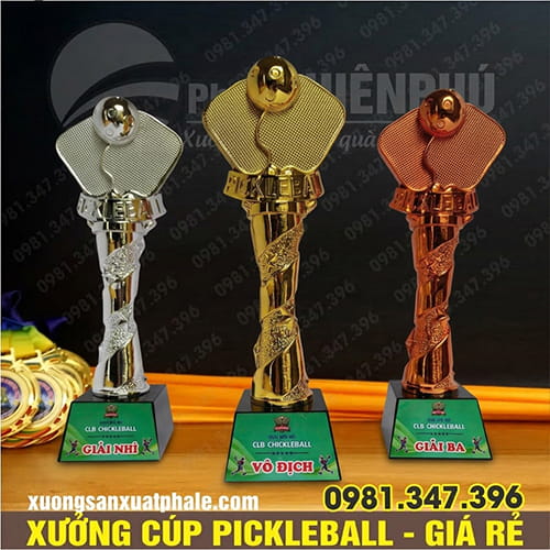 Cúp pickleball composite đế đen